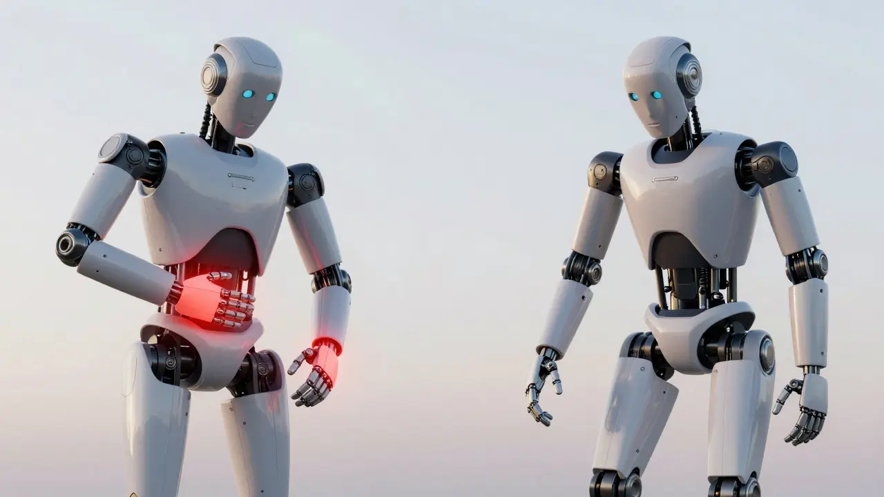 Robot stretching after OA stiffness versus struggling with RA prolonged stiffness